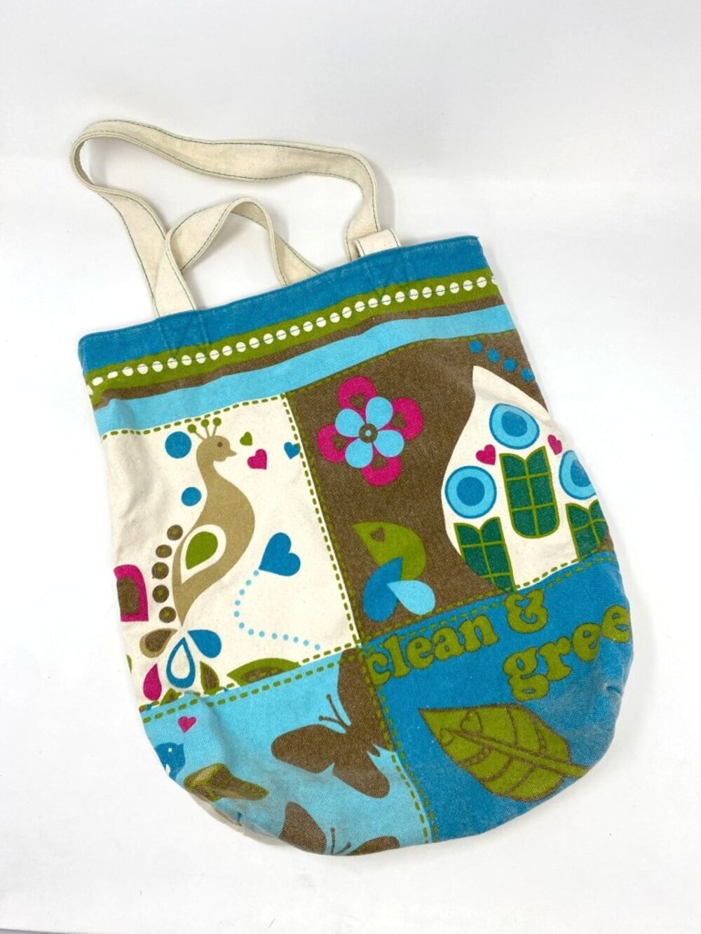 Target Boho Hippie Distressed Canvas Tote Bag Clean Green Environment Preowned
